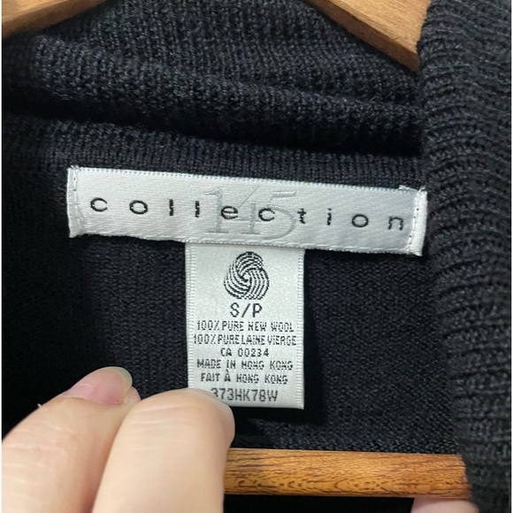 #100-COLLECTION -100 % pure wool black turtle neck - Picture 3 of 3